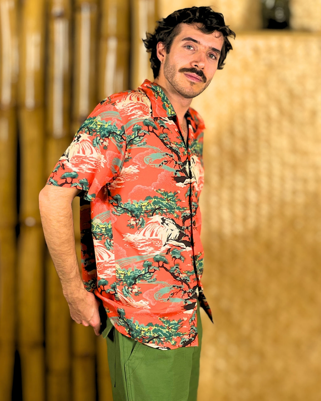 Wailani Hawaiian Shirt orange
